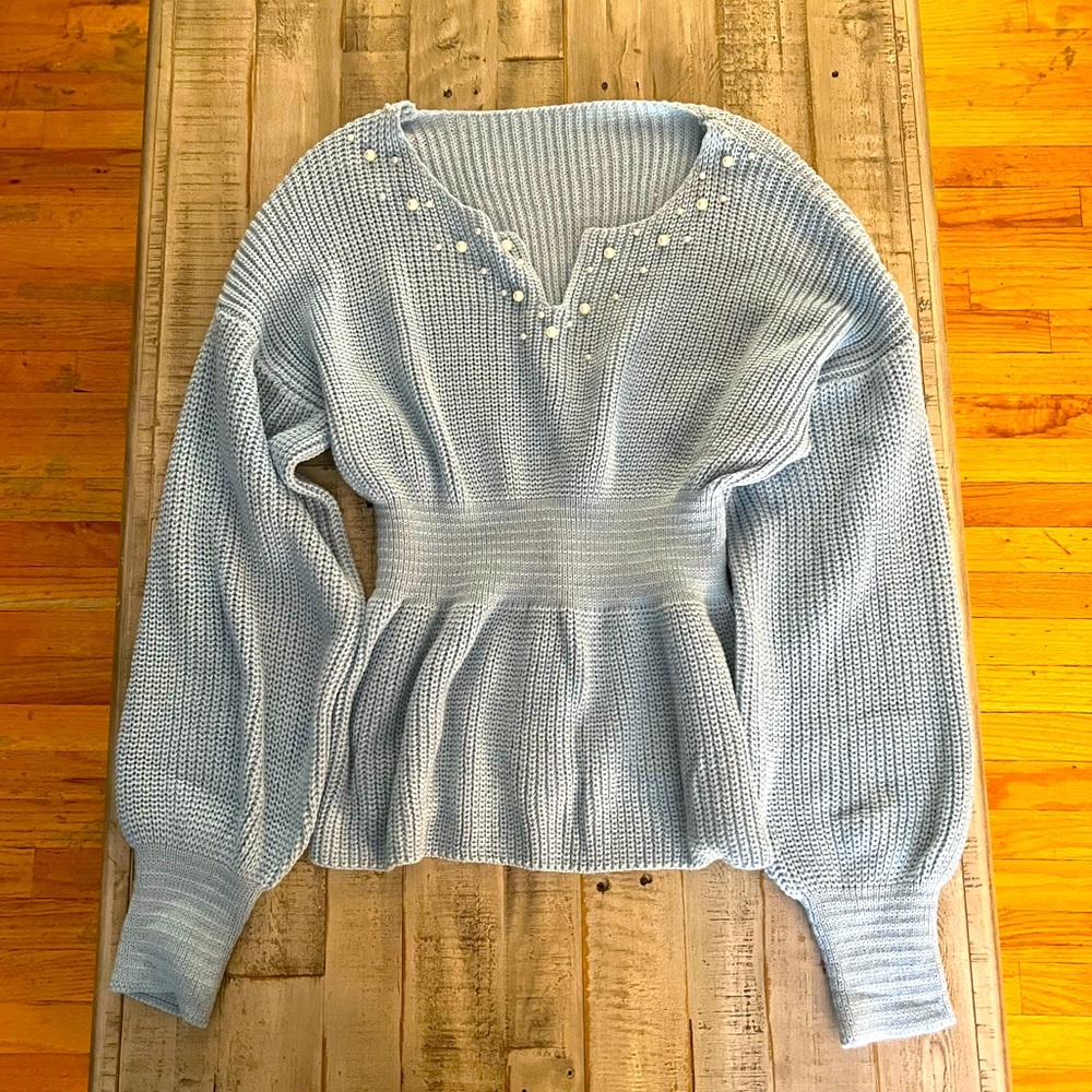 Large baby blue sweater